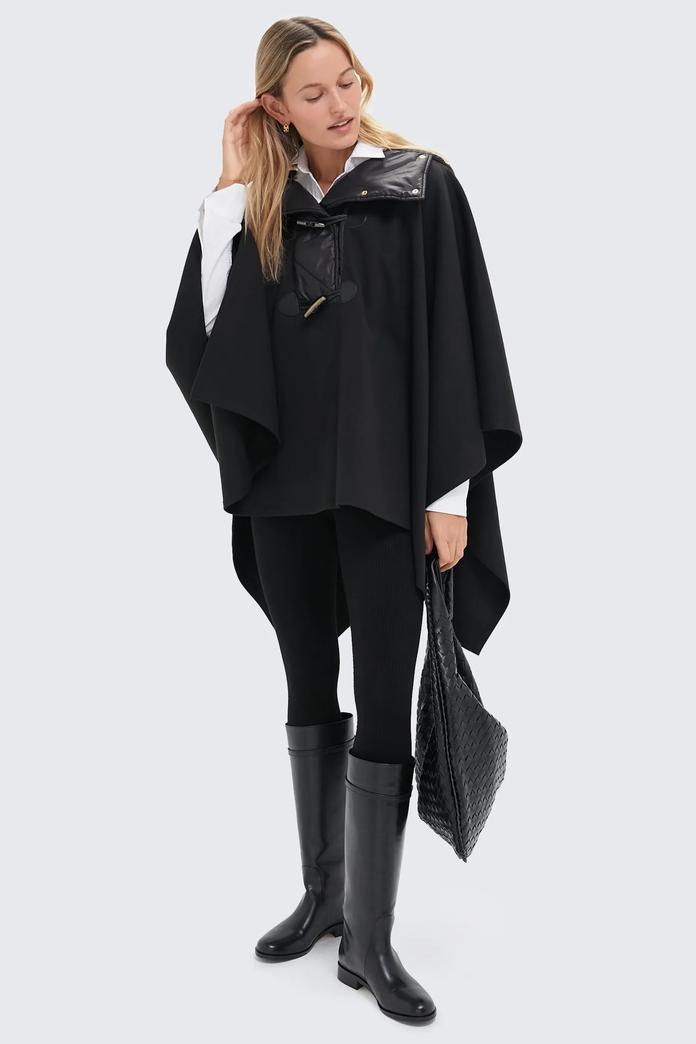 Black Tucker Toggle Poncho