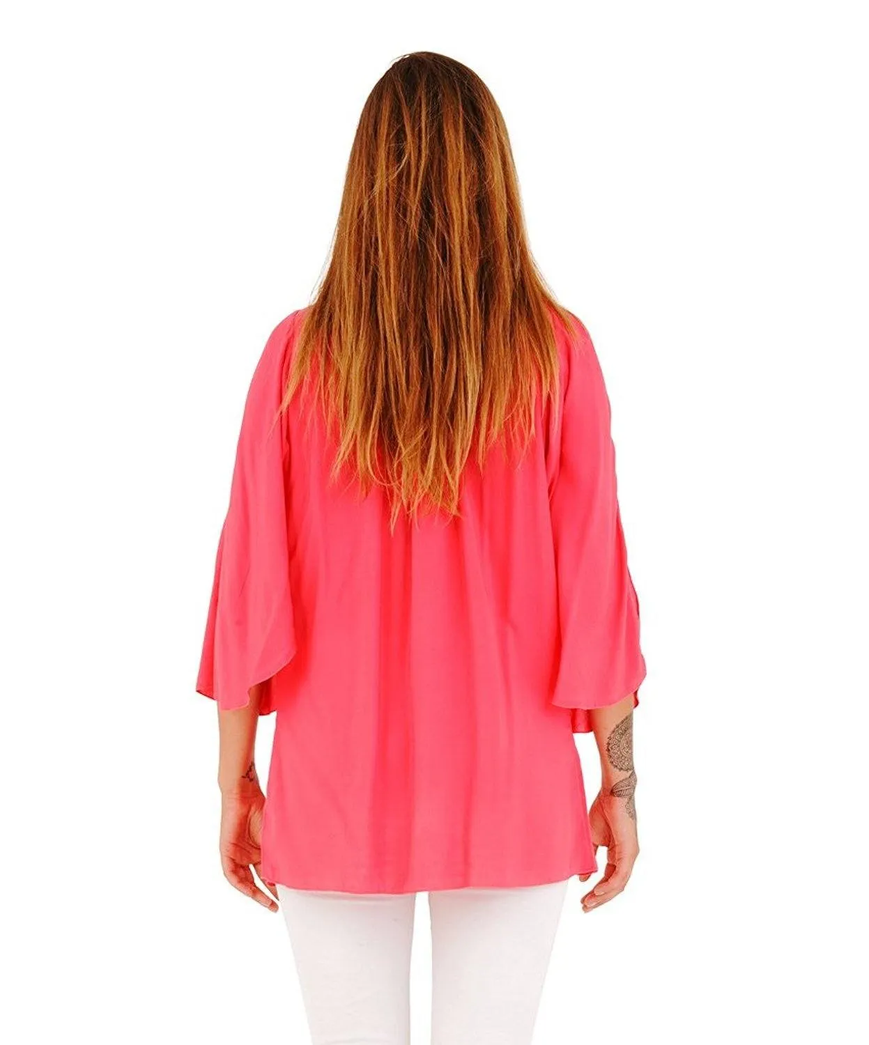 Blake Loose Fitting Long Sleeve Cold Shoulder Tunic Top