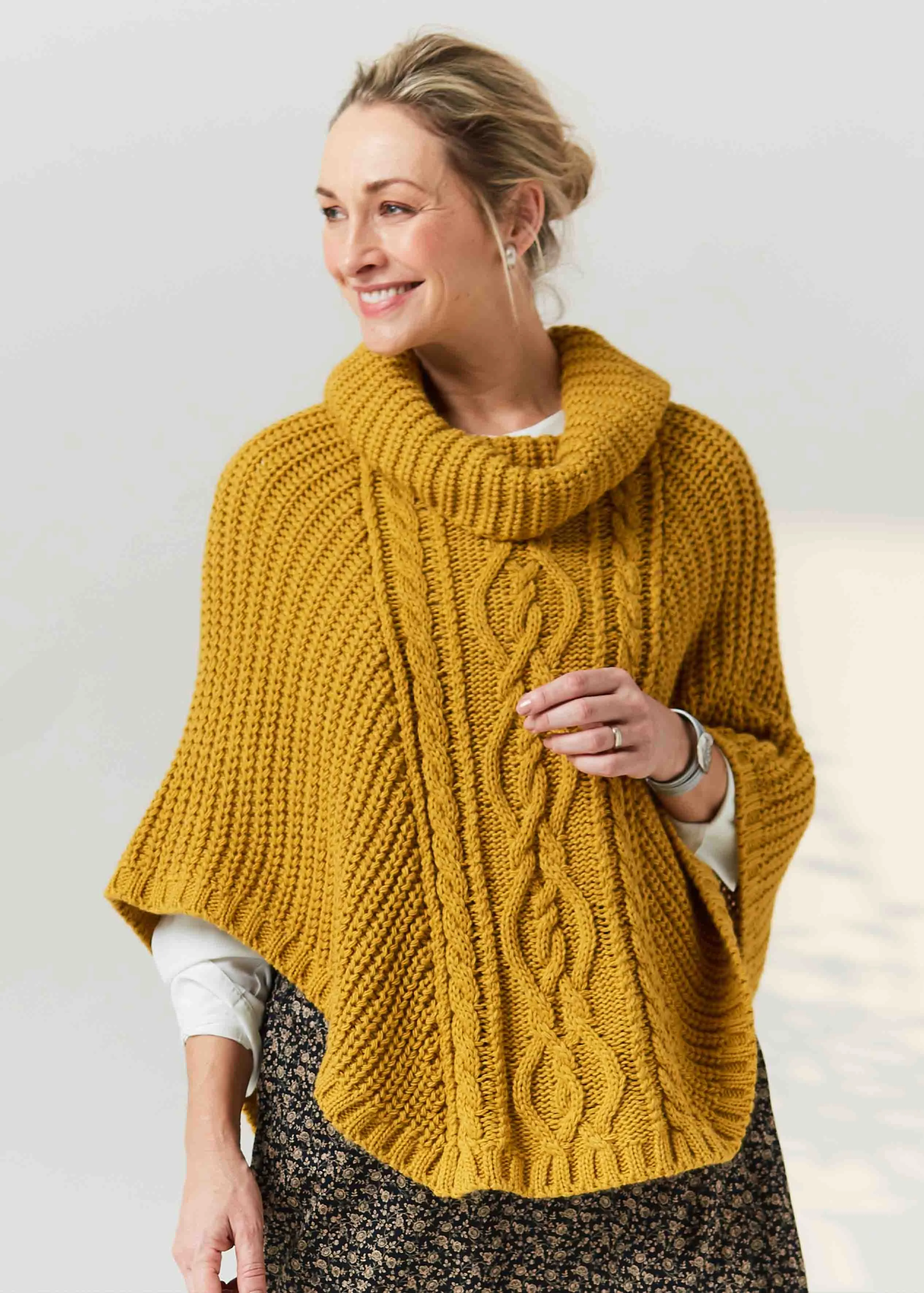 Blanche cable knit poncho