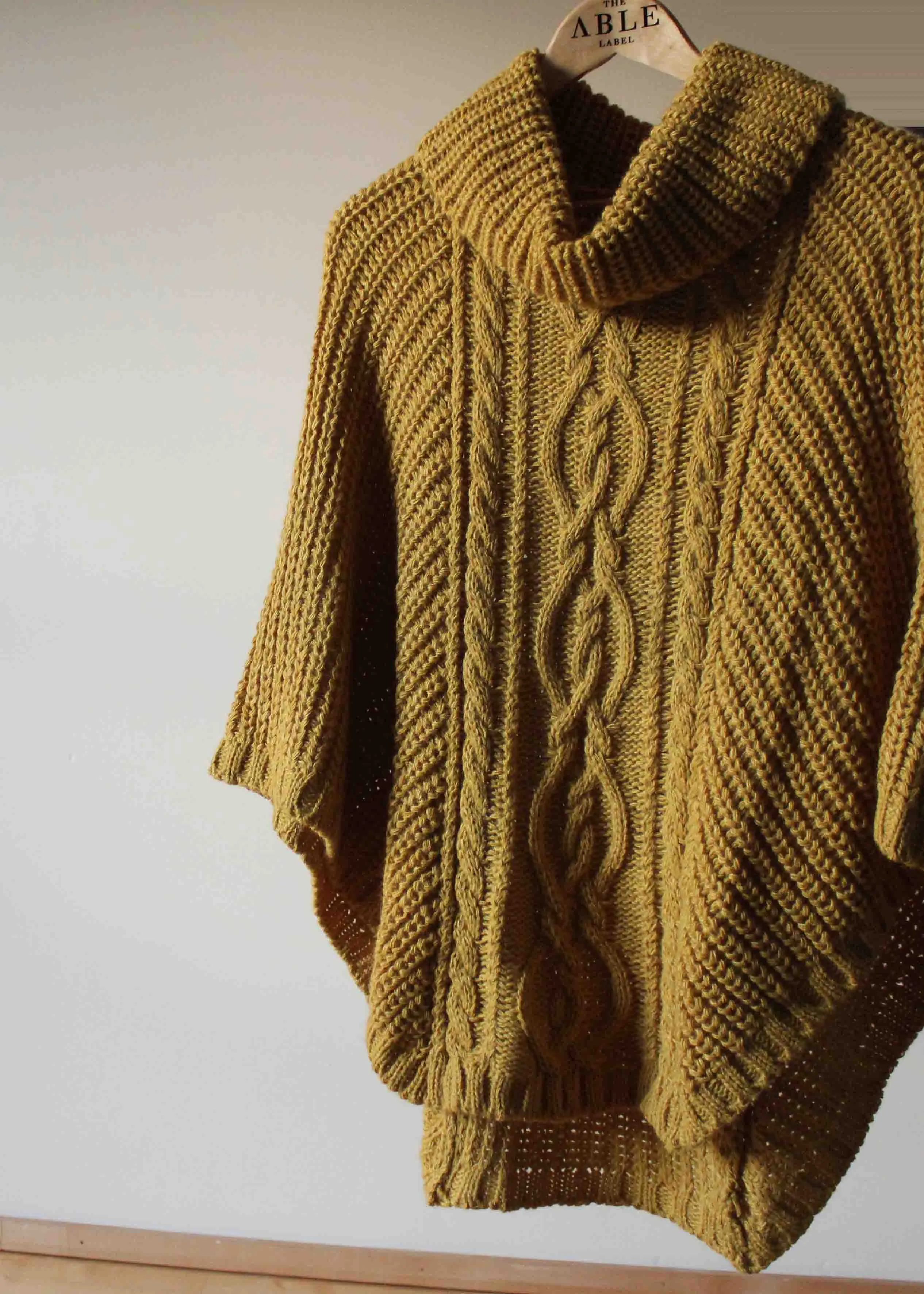 Blanche cable knit poncho