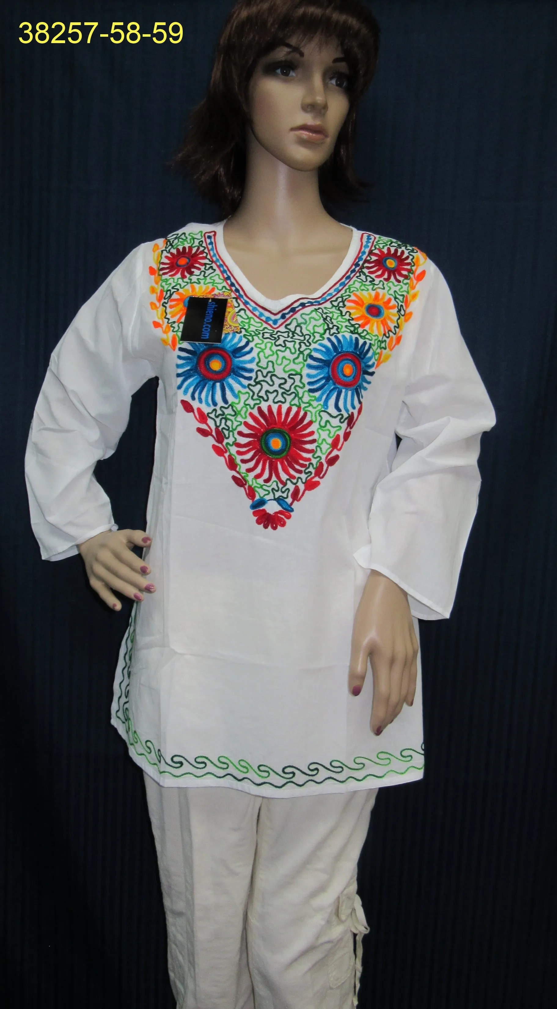 Blouse 8259 Cambric White Color Career Wear Kurti Tunic Top