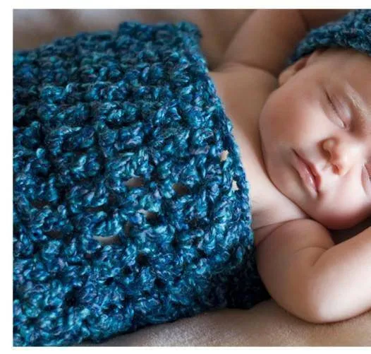 Blue Shades Newborn Cocoon Hat Set