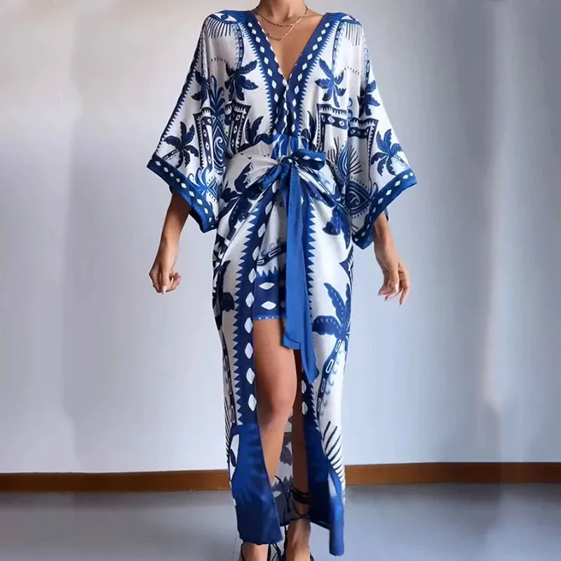 Bohemian Wrap Around Casual Beach Robe Kaftan