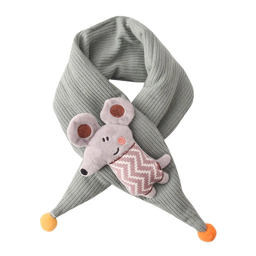 Boys Girls Kids Cartoon Cute Shawls Scarves Collar Thickening Scarf Baby Winter Scarf Soft Cotton Bandana Autumn Warm Kids Gifts