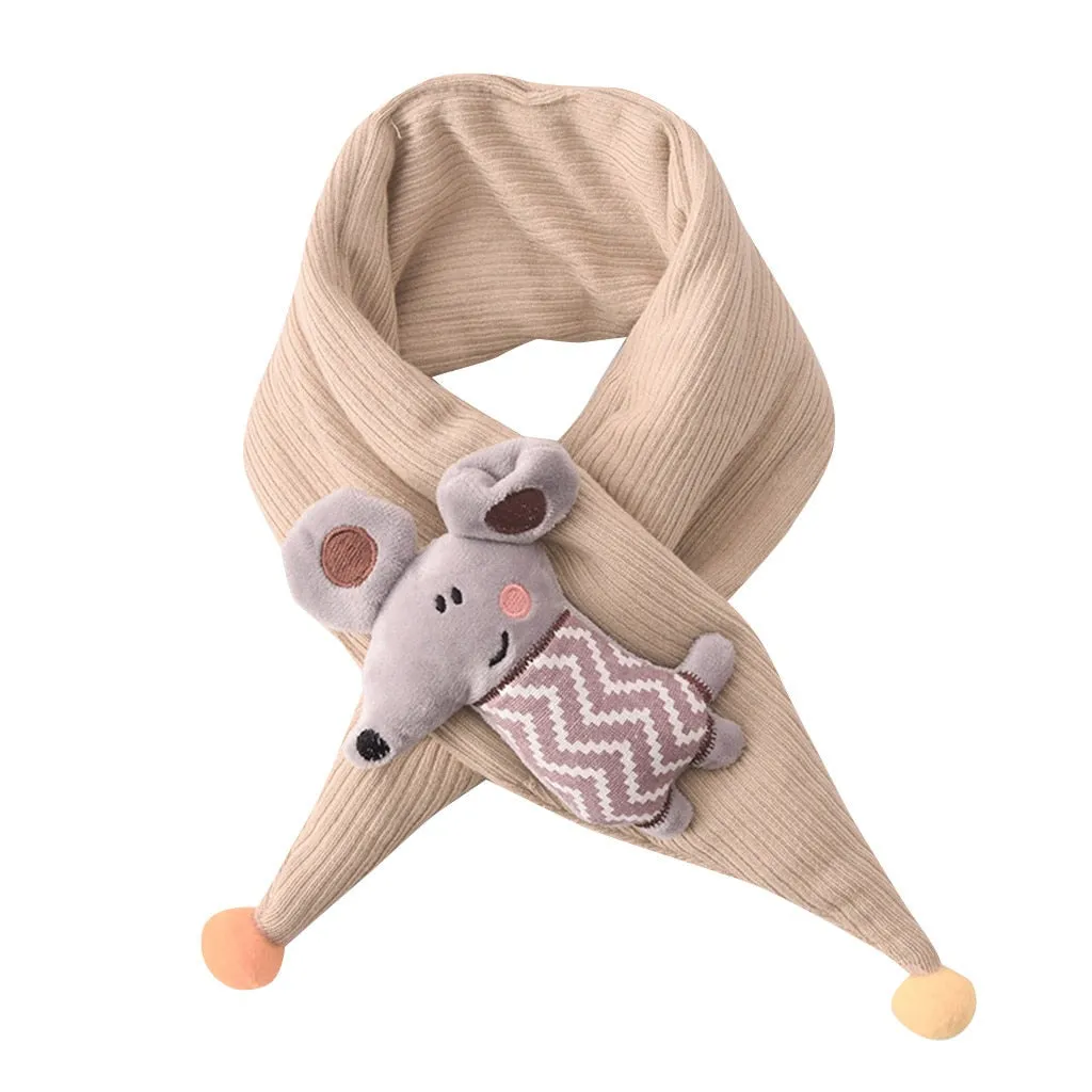 Boys Girls Kids Cartoon Cute Shawls Scarves Collar Thickening Scarf Baby Winter Scarf Soft Cotton Bandana Autumn Warm Kids Gifts