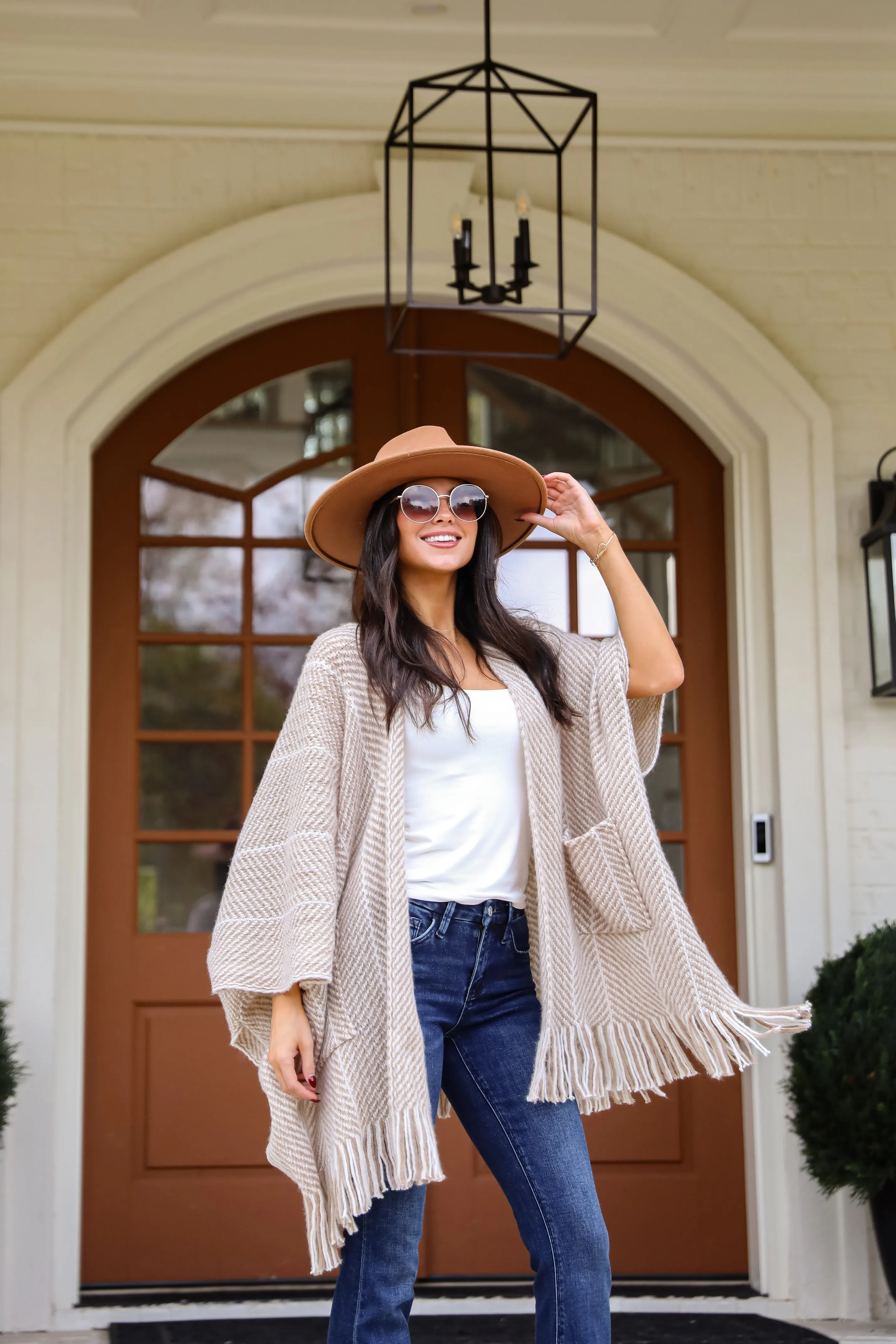 Care For You Beige Fringe Shawl - DOORBUSTER