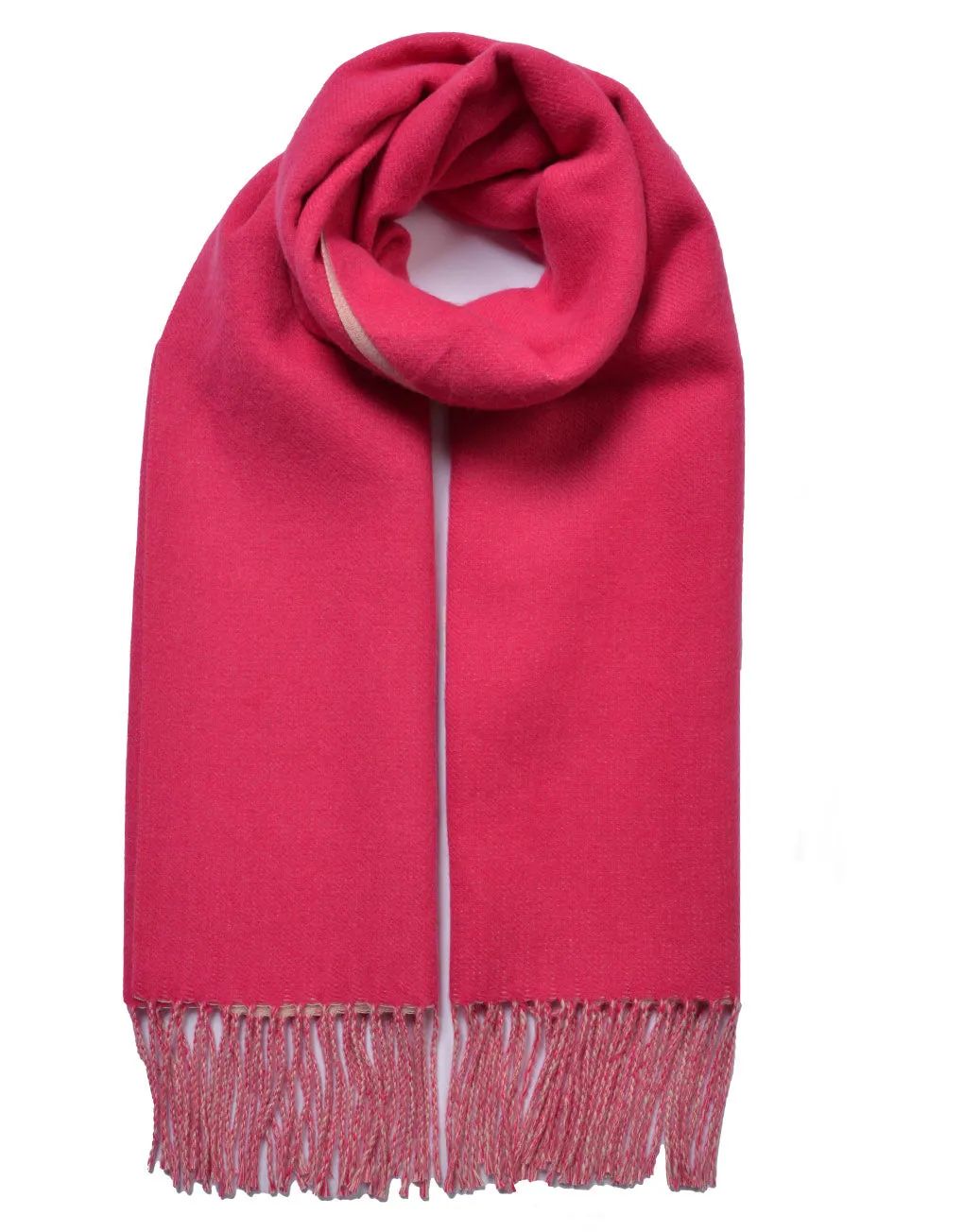 Cashmere Blend Classic Tassel Scarf | Hot Pink