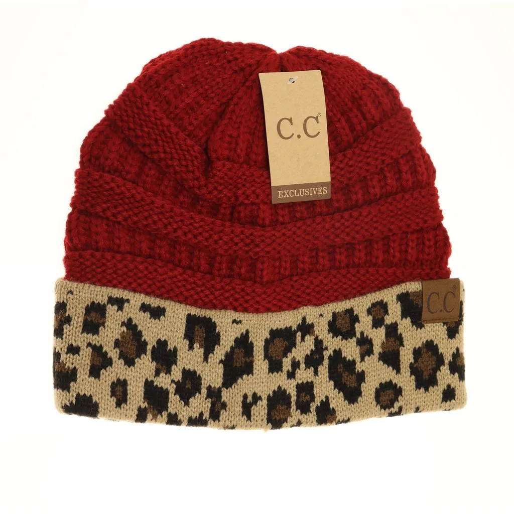 CC Beanie Leopard Print Beanie