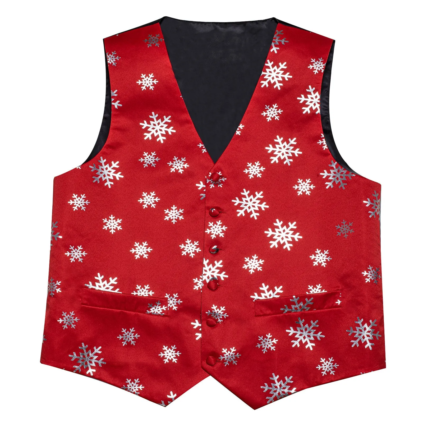 Christmas Red Snowflake Novelty Splicing Jacquard Men's Vest