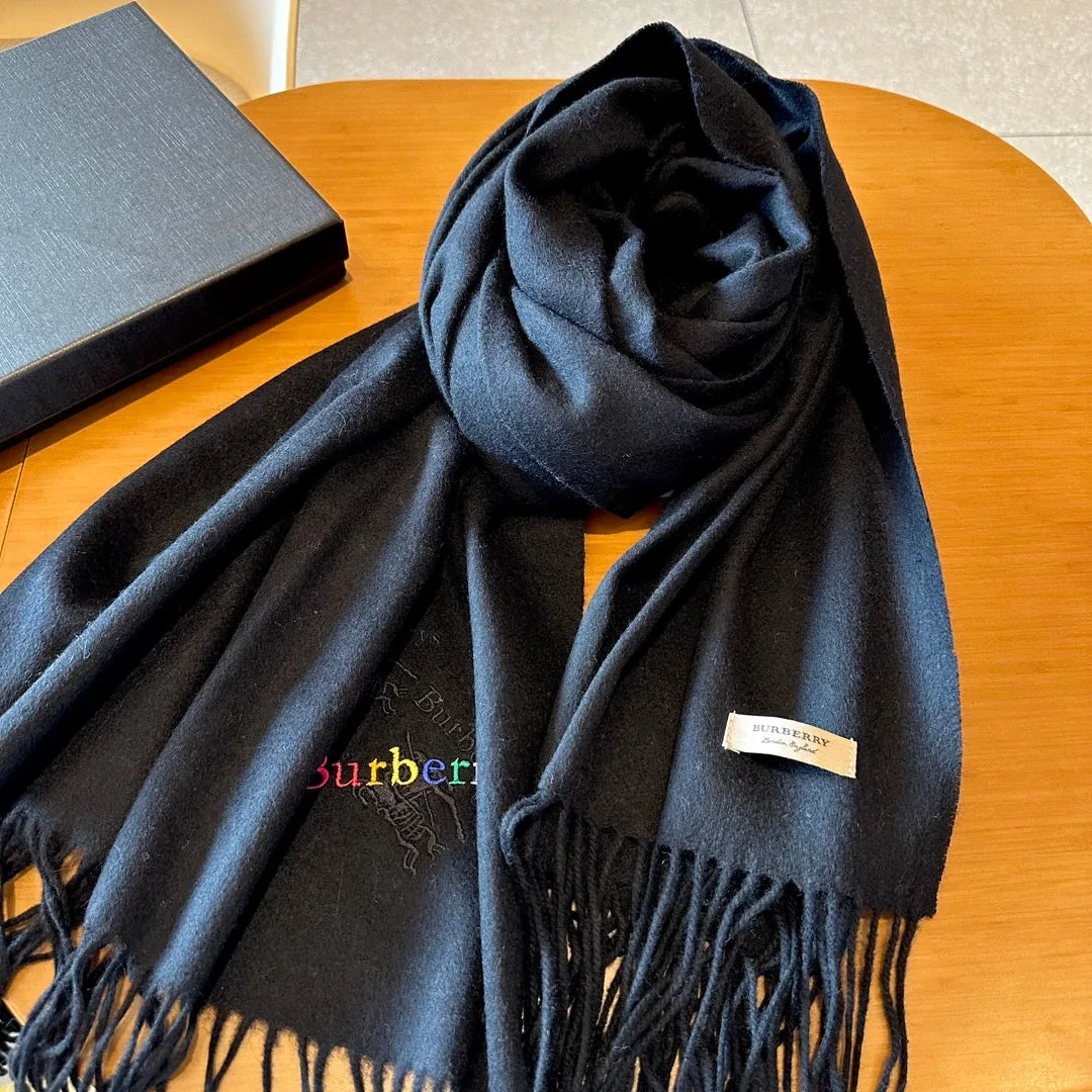 CLASSIC SCARF 200 CM IN BLACK CASHMERE  402267