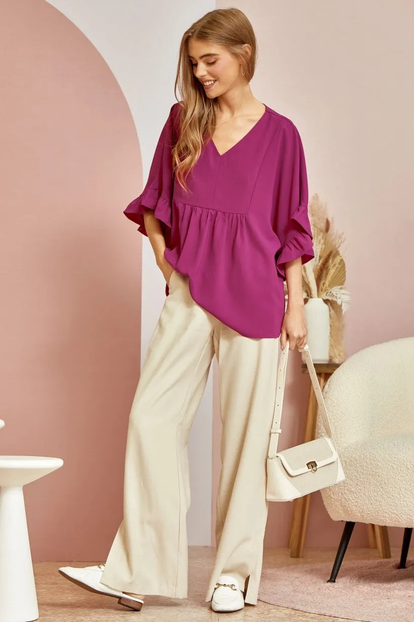 Close to Me Blouse - Magenta