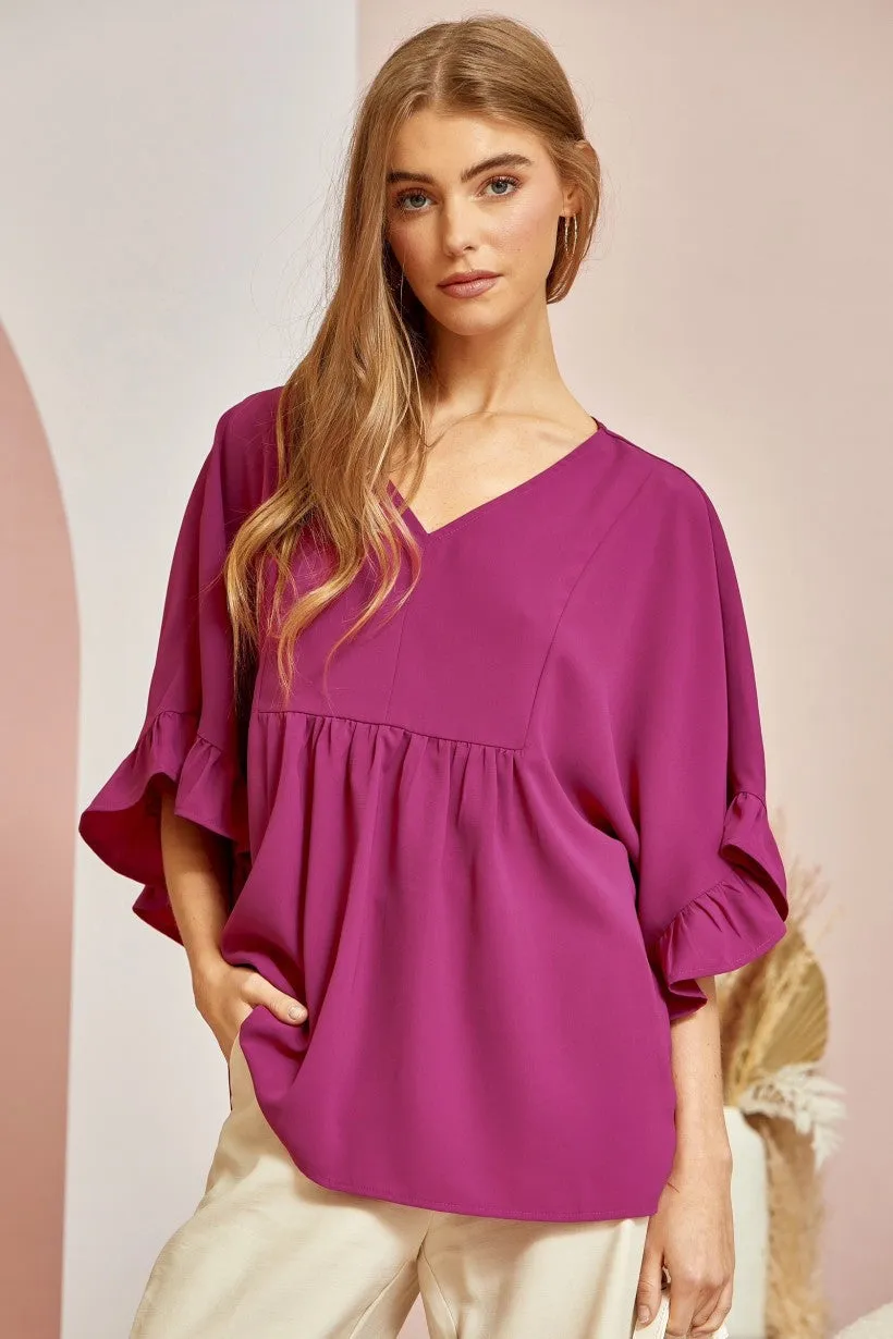 Close to Me Blouse - Magenta