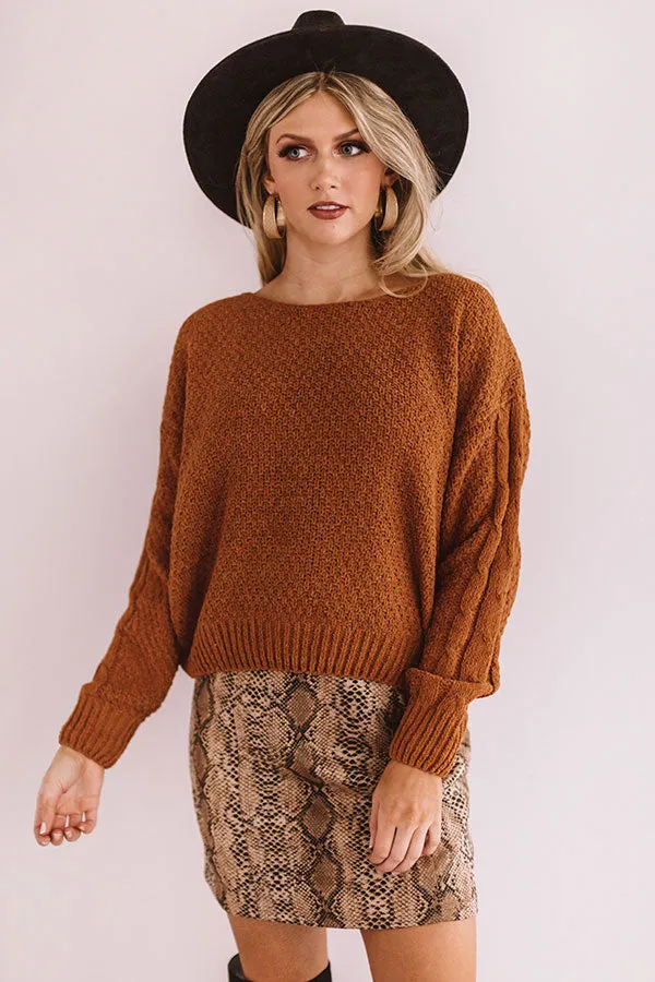 Cocoa Stroll Chenille Sweater In Cinnamon