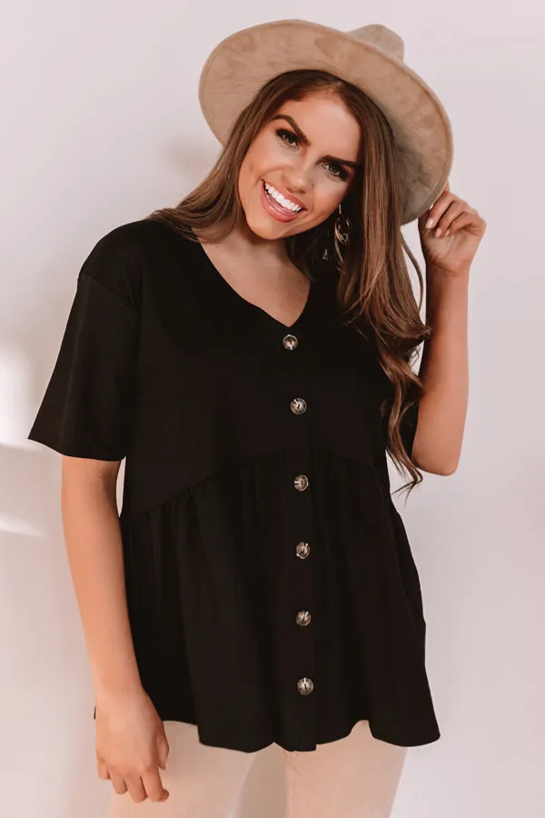 Confidence Calling Babydoll Top In Black