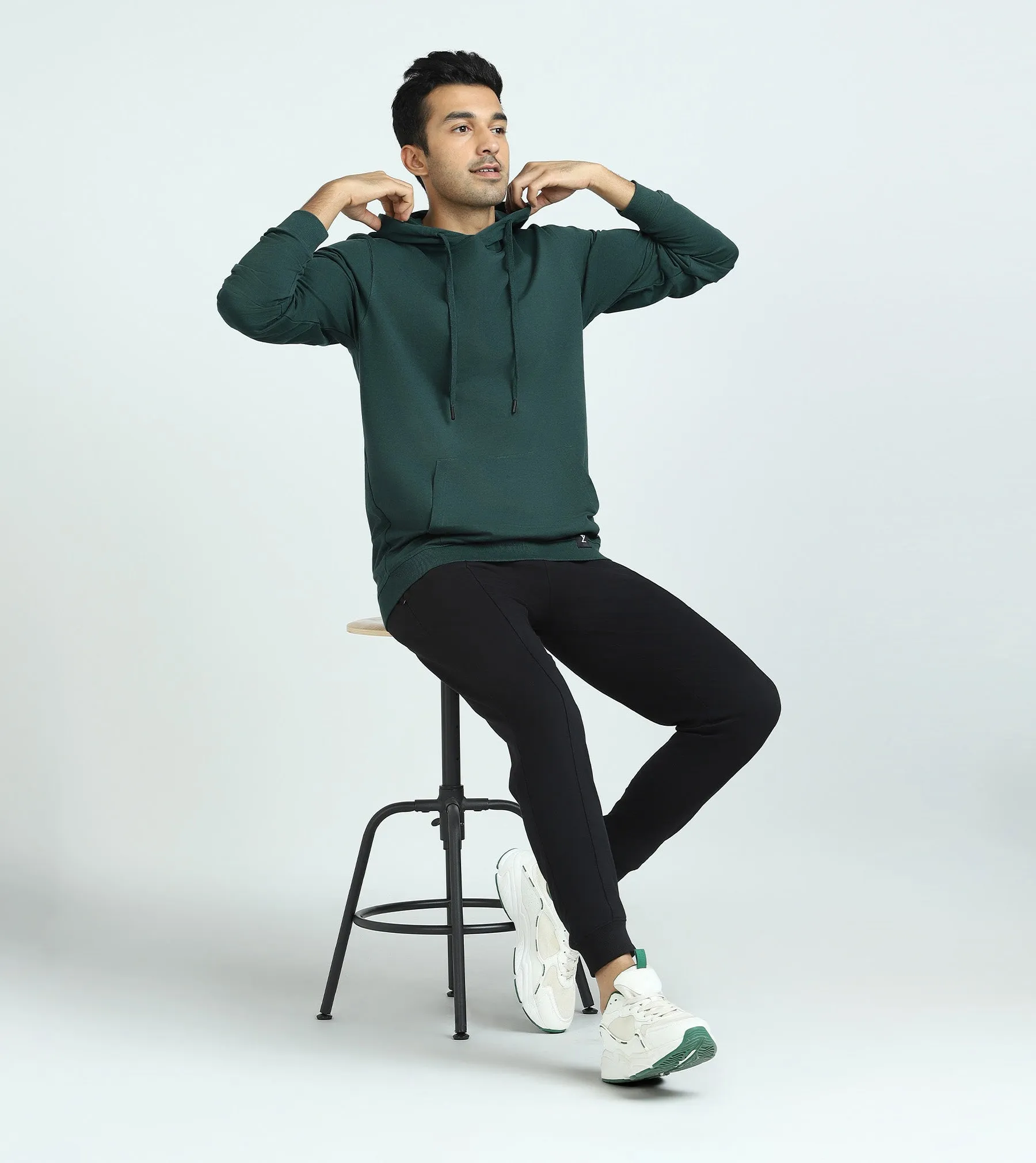 Cruze French Terry Cotton Hoodies Forest Green