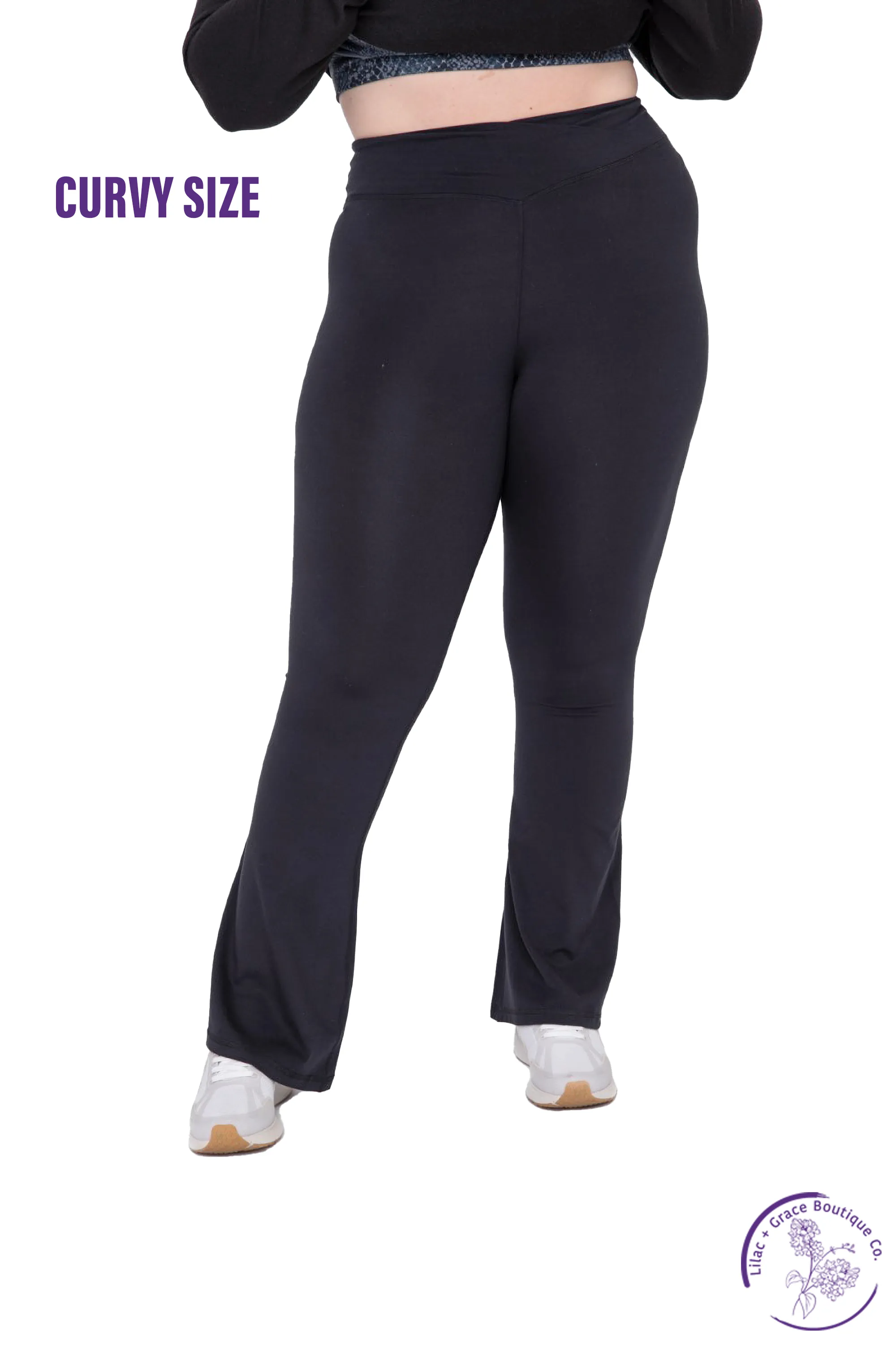 Curvy High-Waisted Crossover Leggings