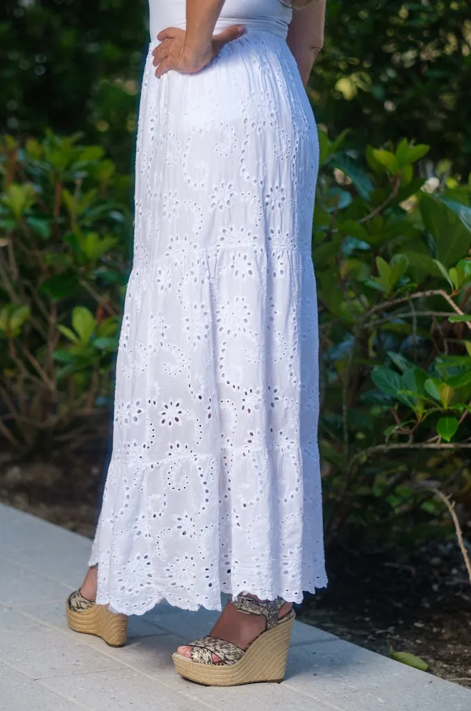 Cybil Eyelet Lined Skirt - FINAL SALE