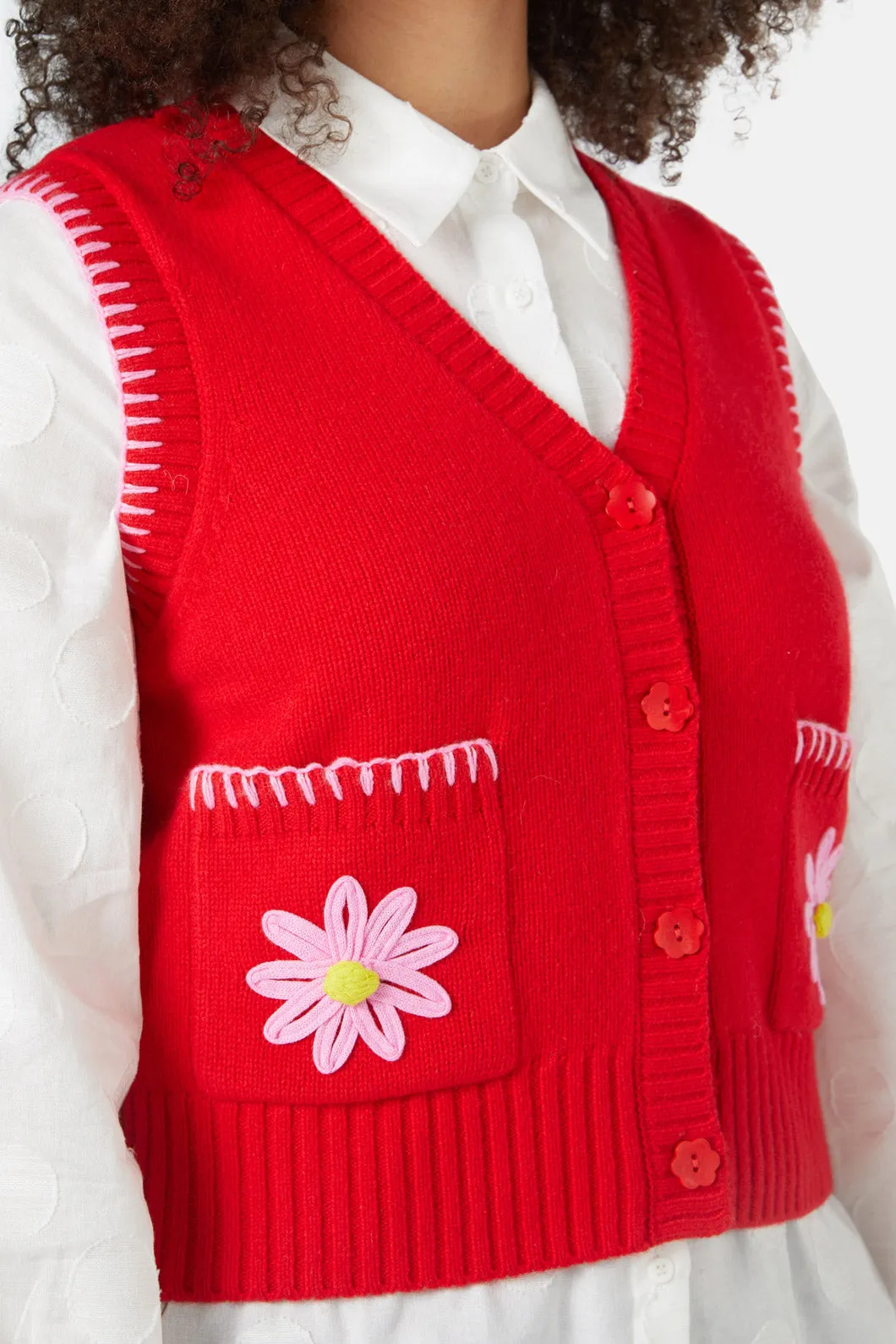 Daisy Applique Vest