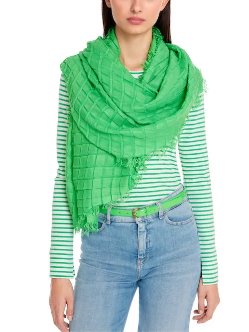 Dark Green Apple Pleated Scarf