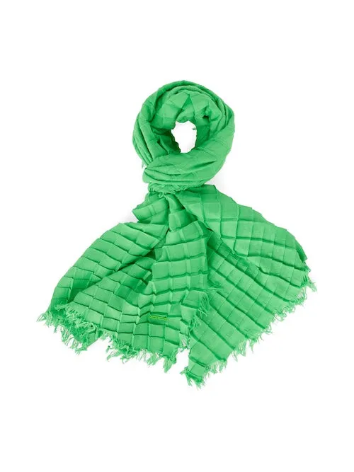 Dark Green Apple Pleated Scarf