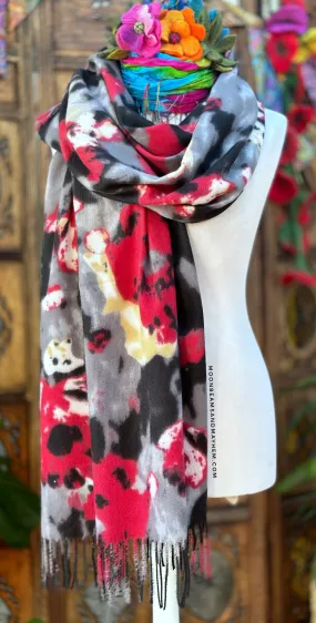 DIVINE POPPY SCARF / PASHMINA / SHAWL