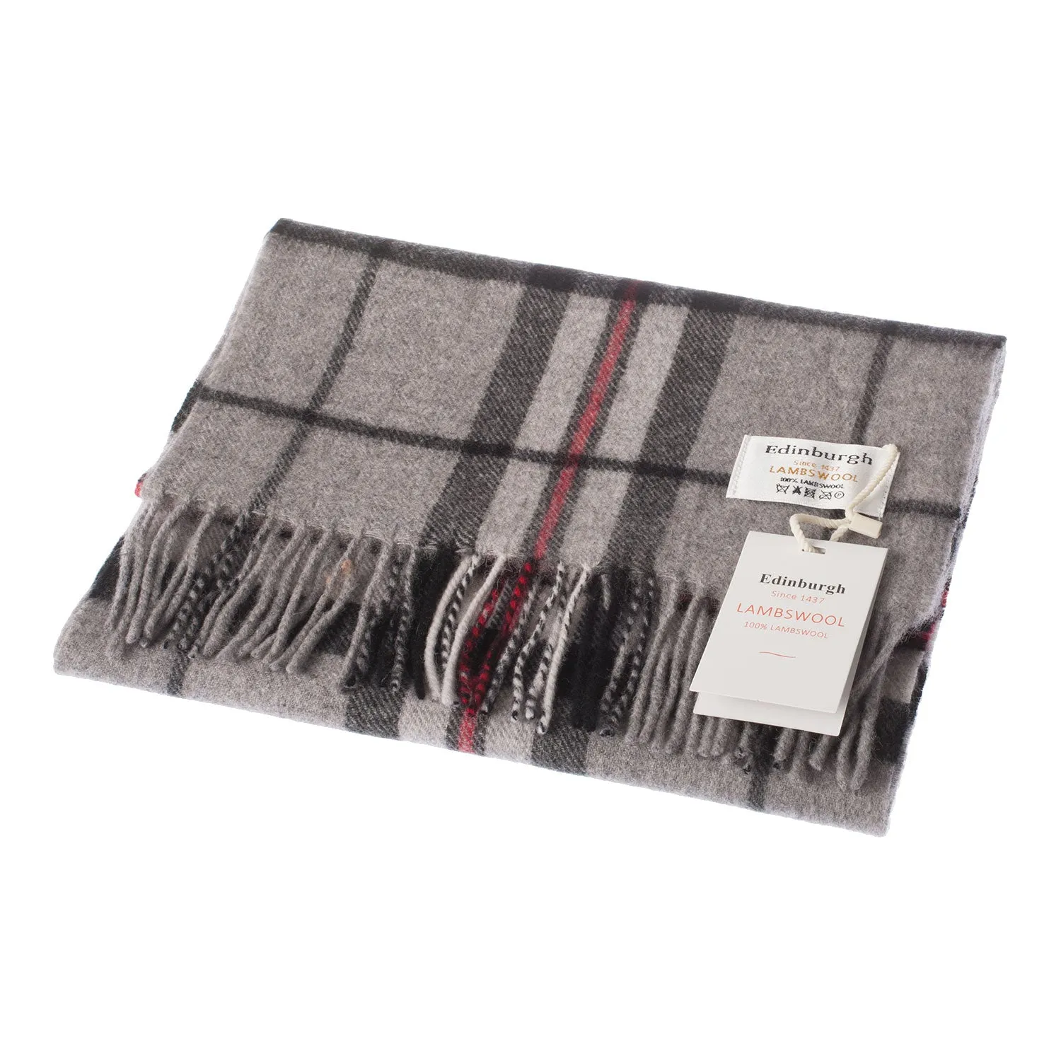 Edinburgh 100% Lambswool Scarf  Thomson Grey