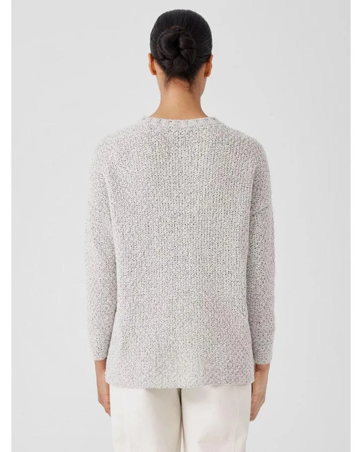 Eileen Fisher Peruvian Cotton Crimp Crew Neck KnitTunic