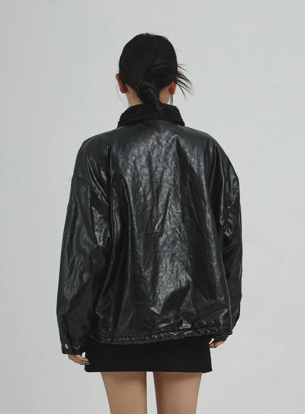 Faux Leather Fur Jacket CD12