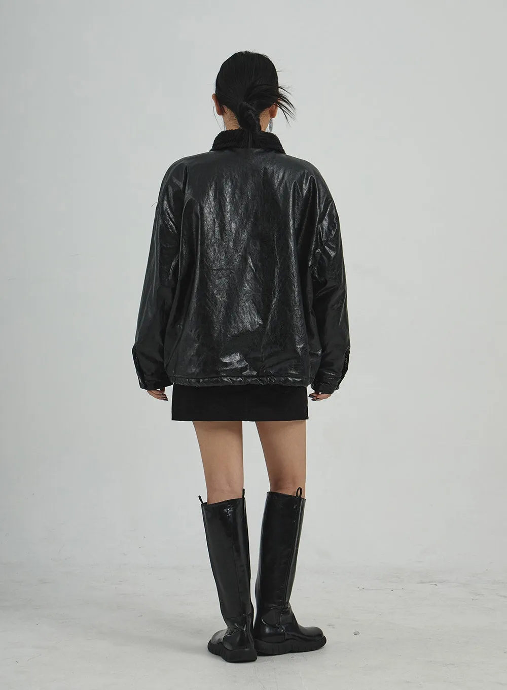 Faux Leather Fur Jacket CD12