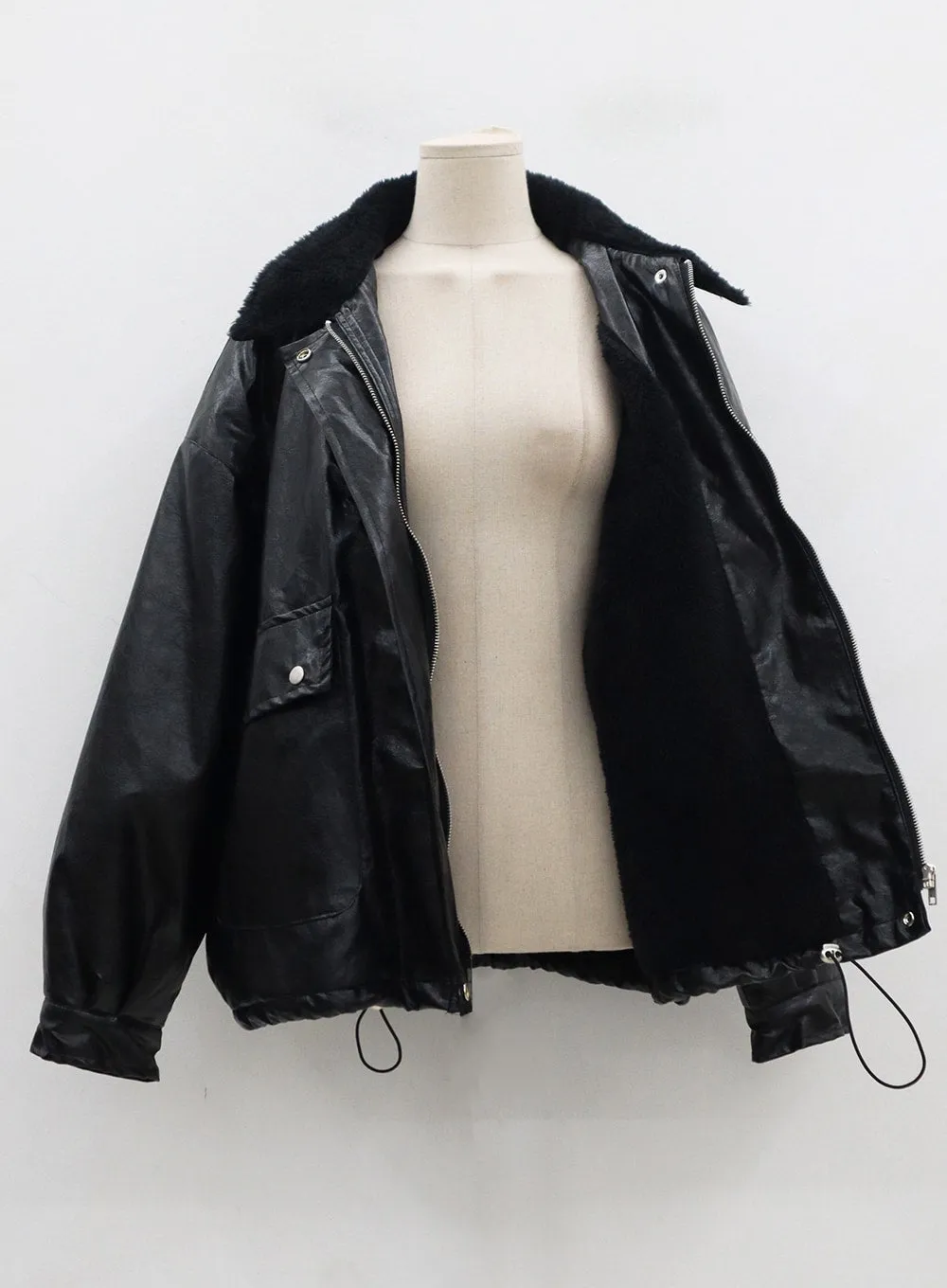 Faux Leather Fur Jacket CD12