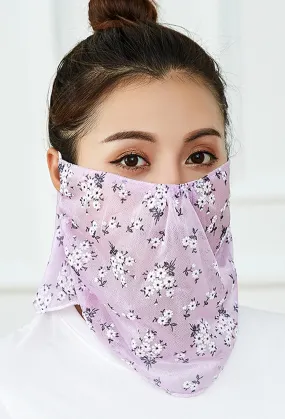 Flowers Face Bandana With Earloops