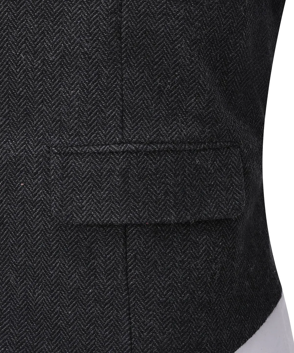 Formal Men's Suit Vest Herringbone V Neck Waistcoat