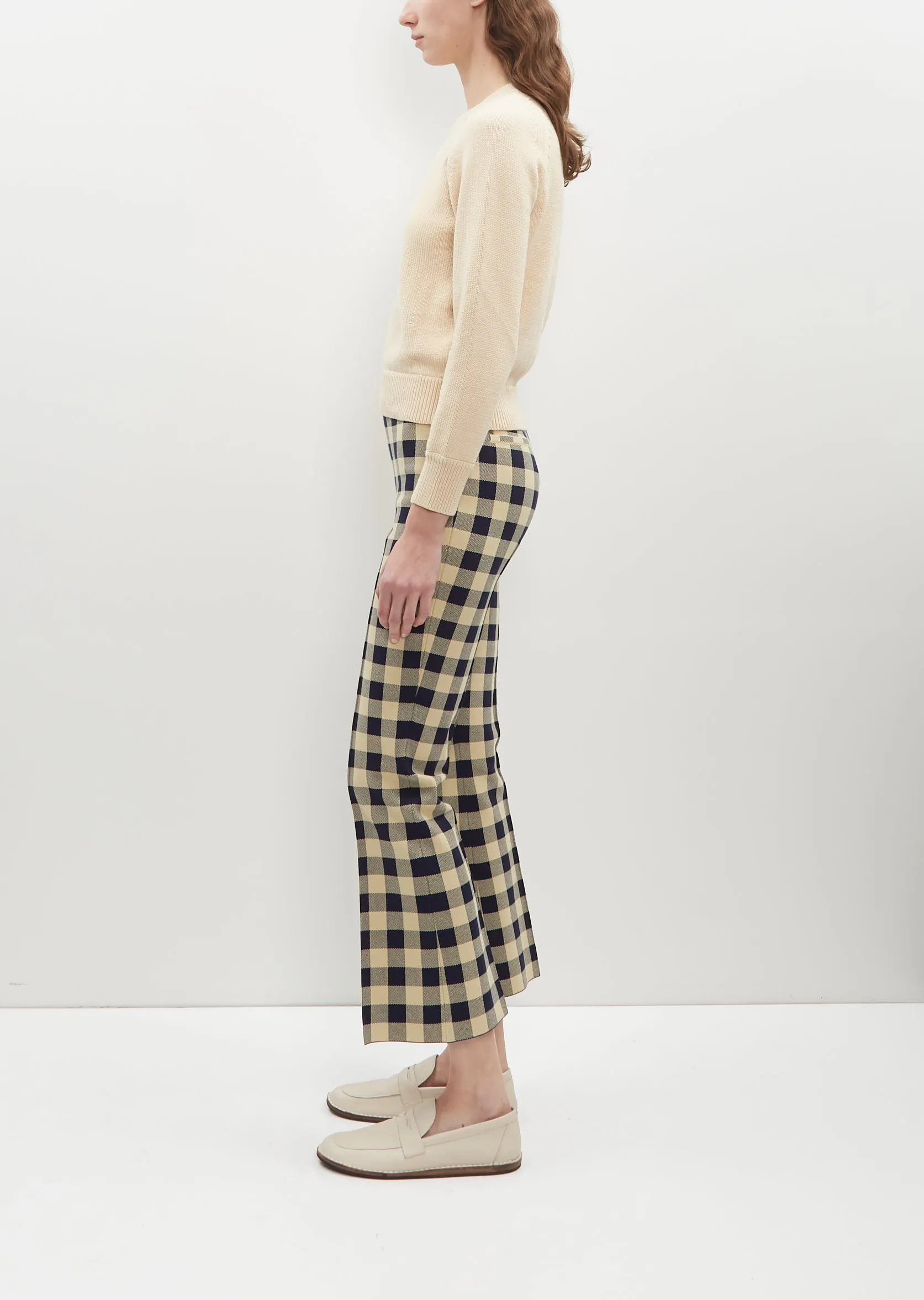 Gingham Kick Pant — Navy