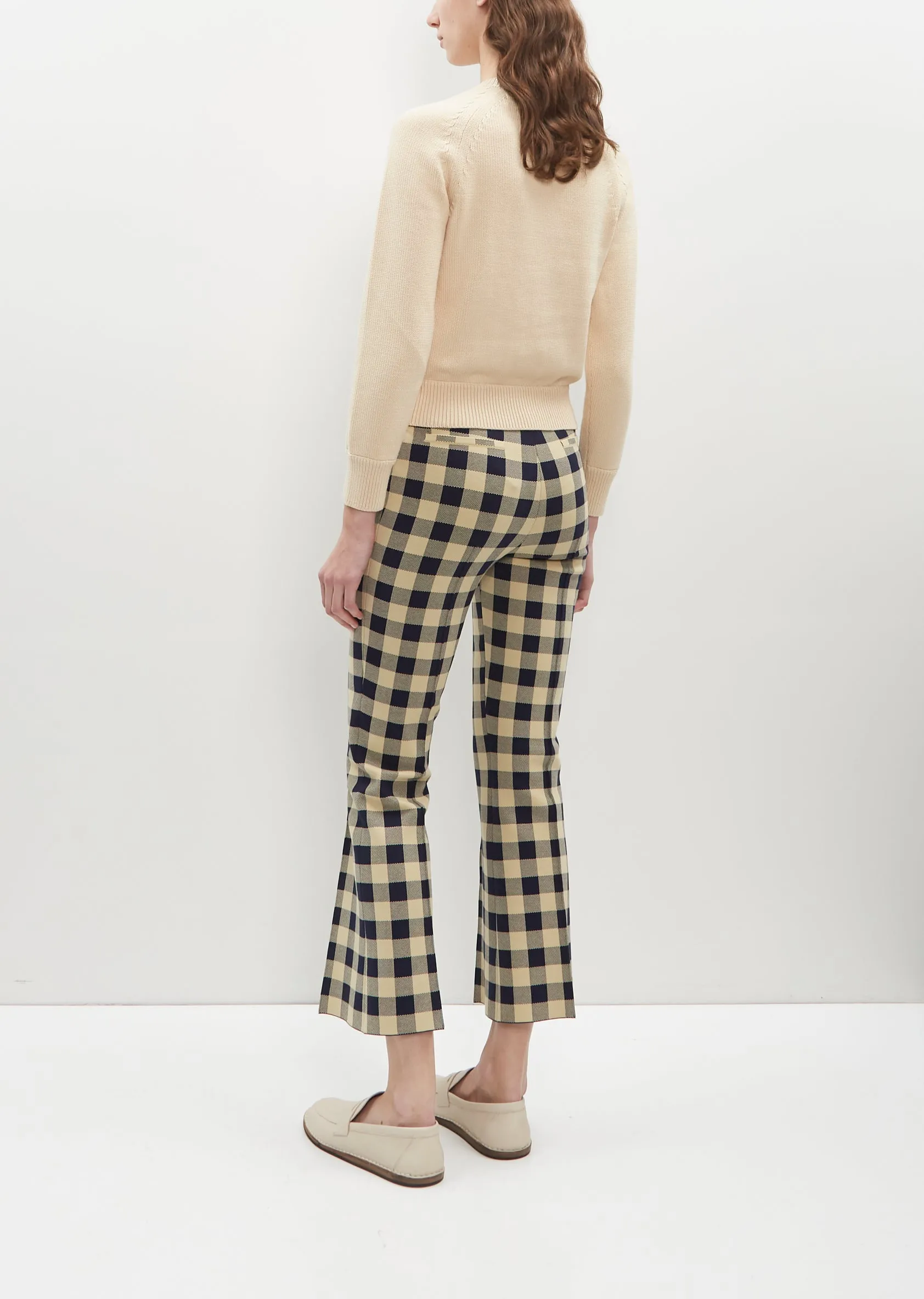 Gingham Kick Pant — Navy