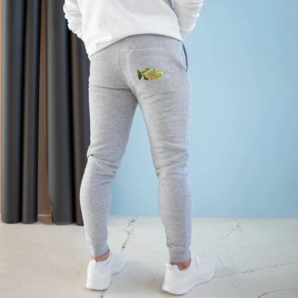 Green Fish with Specs Premium Fleece Joggers