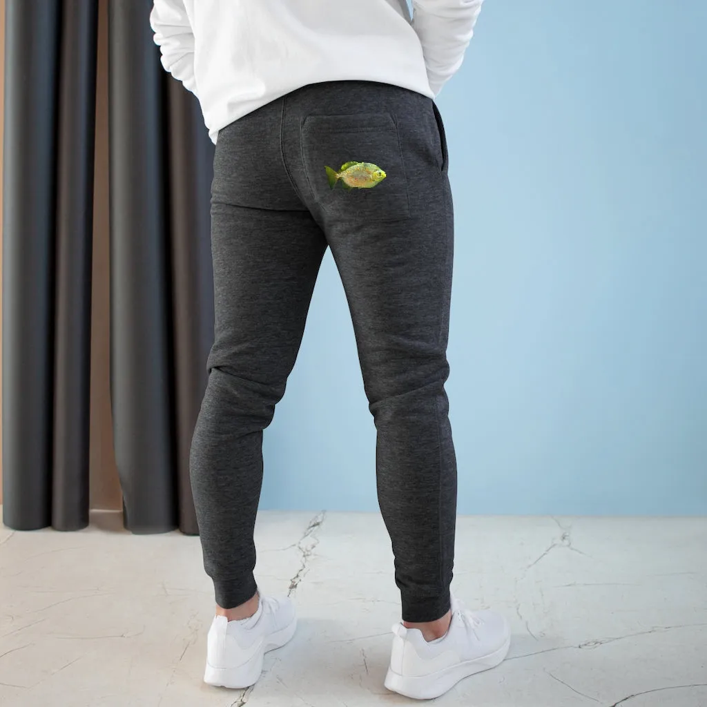 Green Fish with Specs Premium Fleece Joggers