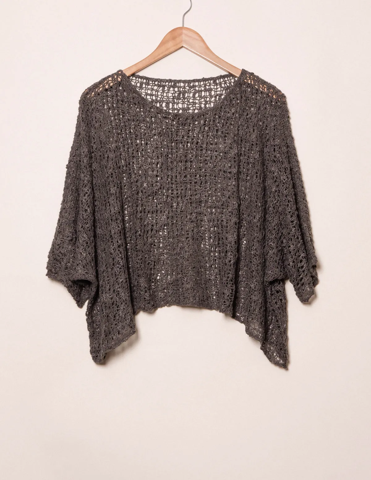 Handwoven Riva Knit Crop Poncho