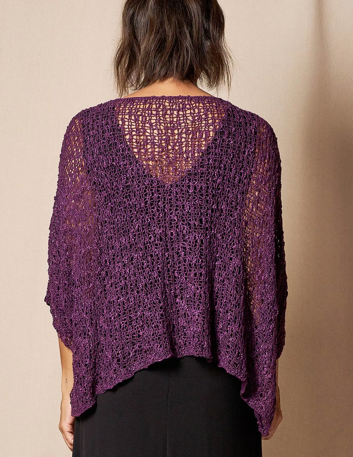 Handwoven Riva Knit Crop Poncho