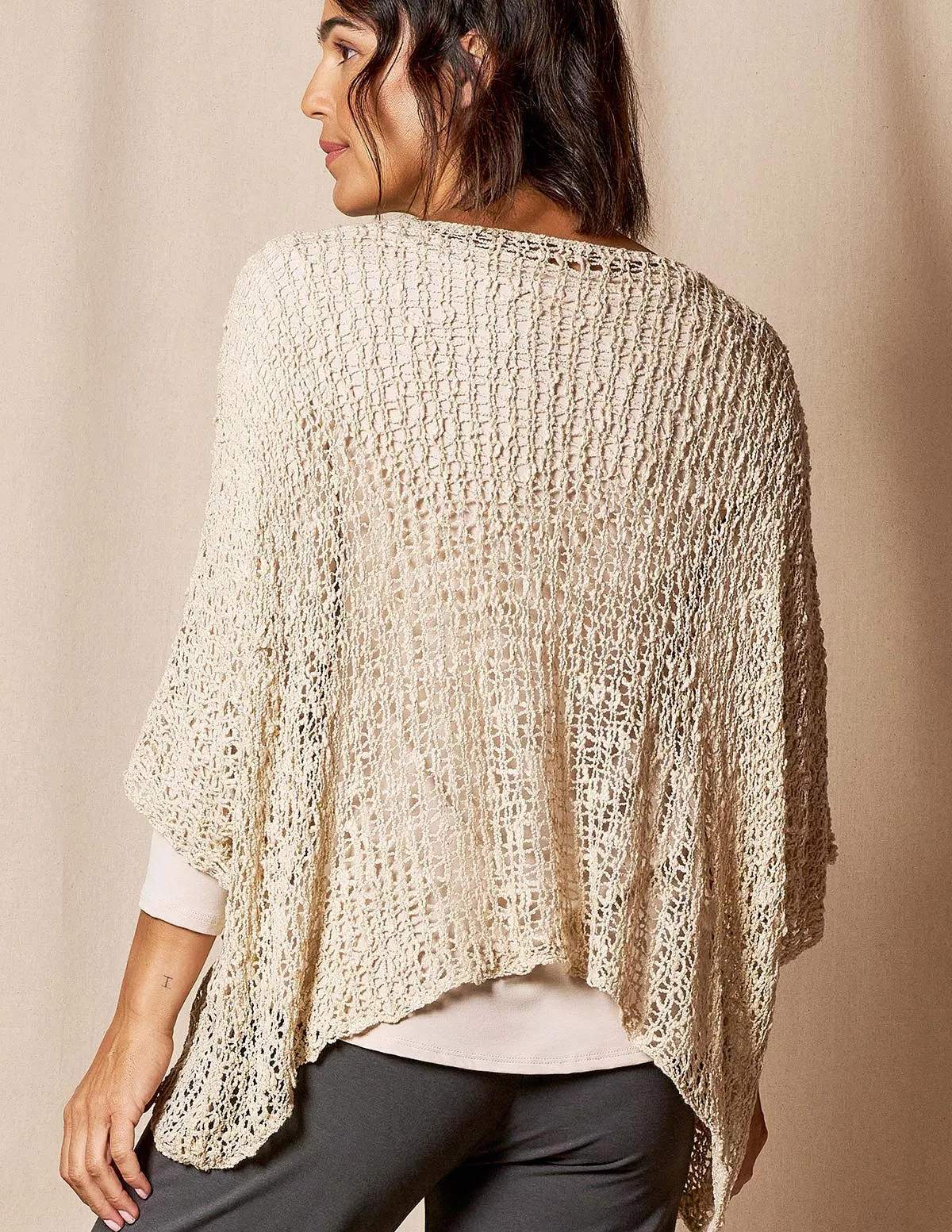 Handwoven Riva Knit Crop Poncho