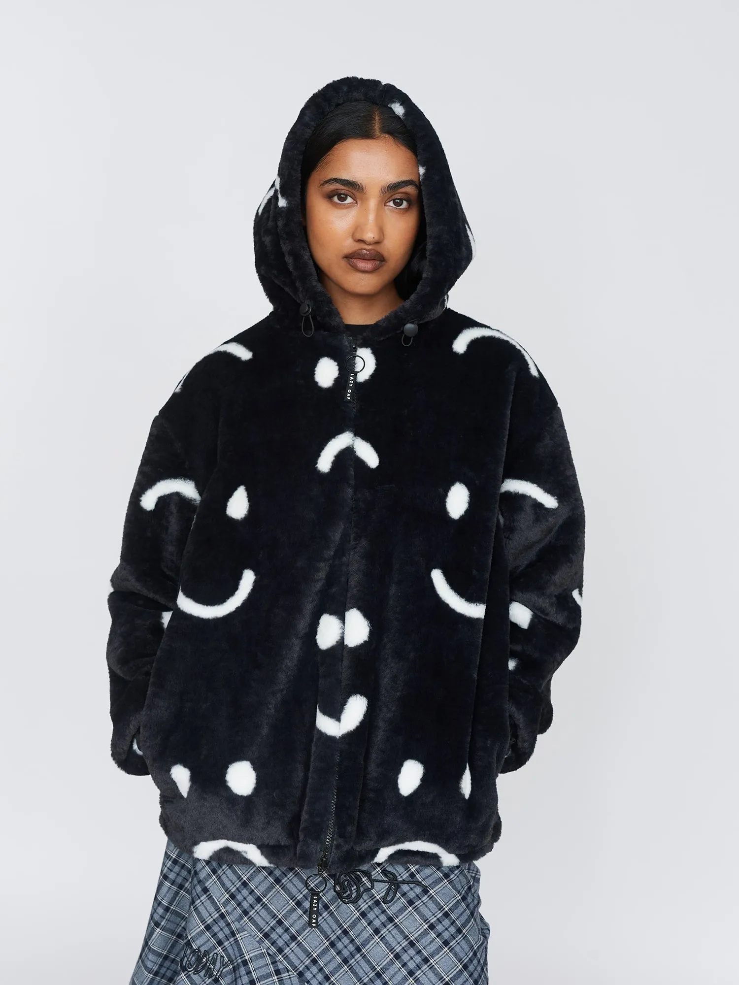 Happy Sad Faux Fur Jacket