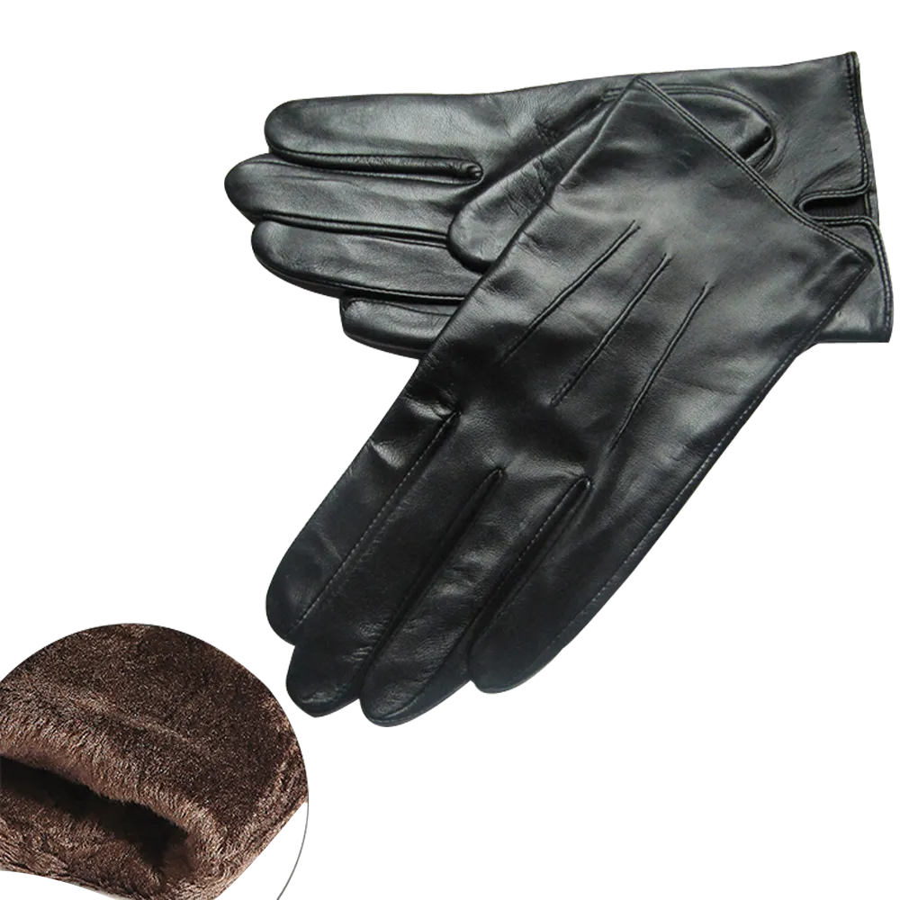 HighShine Touchscreen Silk Lined Gloves-Black/Brown