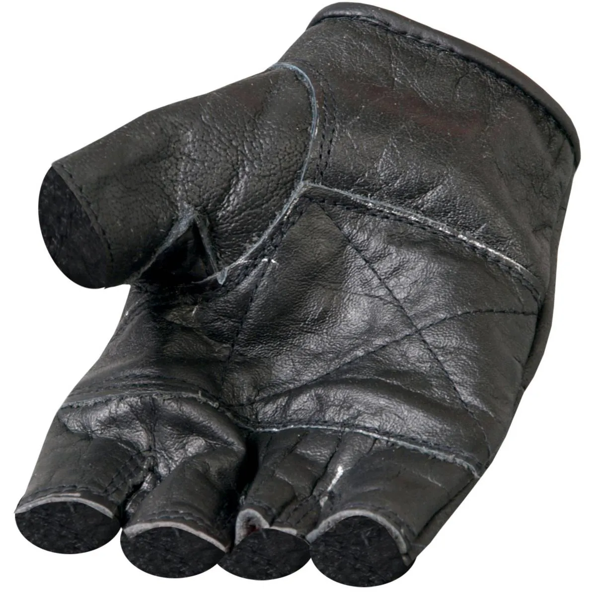 Hot Leathers GVM1004 Unlined Fingerless Leather Gloves with Padded Palm