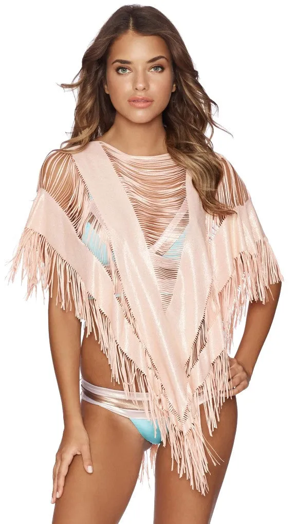 Indian Summer Poncho in Rose Gold