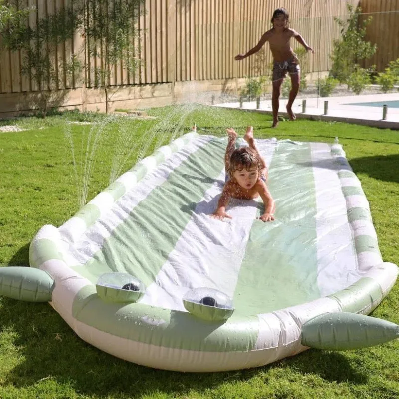 Inflatable Swimming Slip and Slide Shark - Khaki