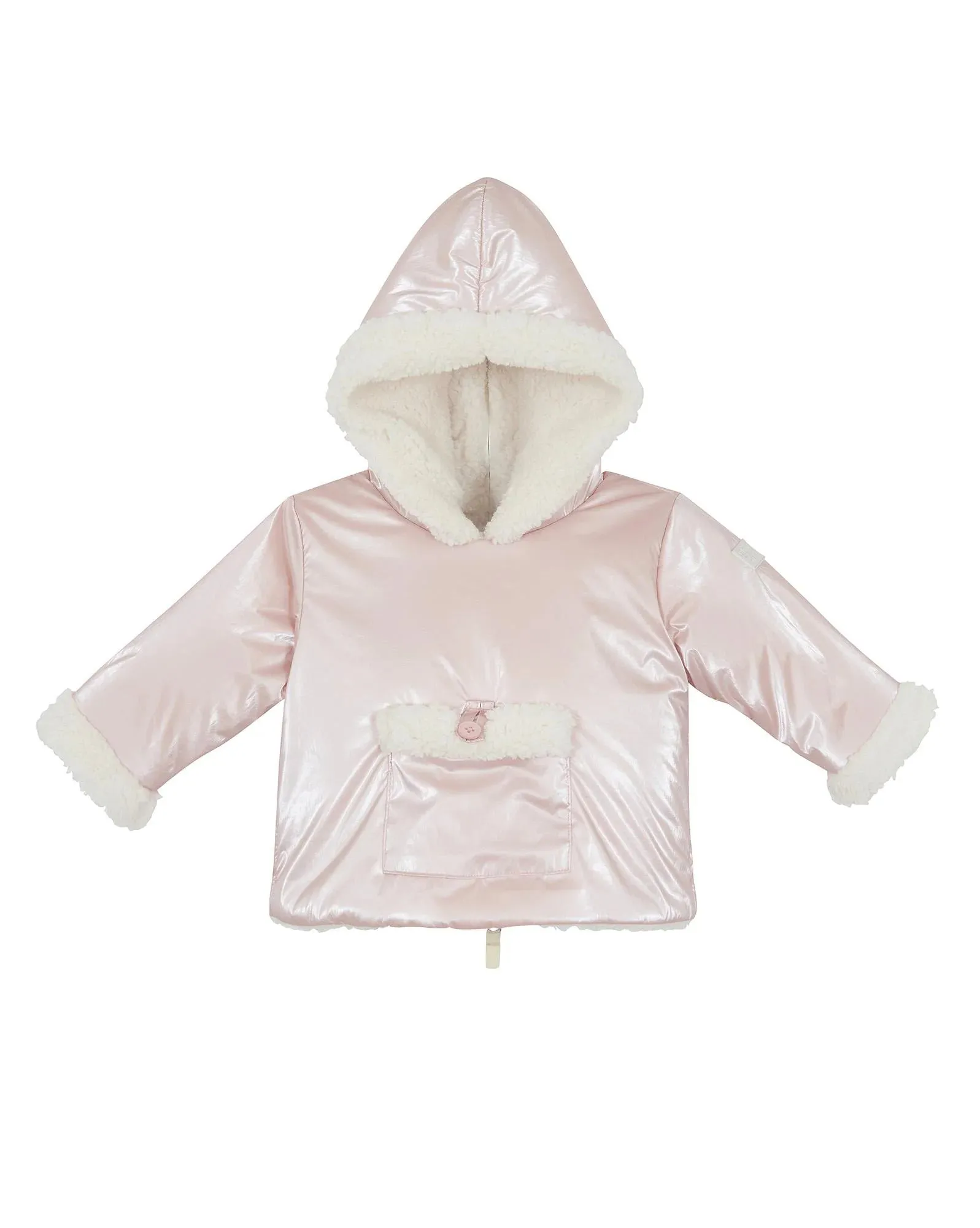 Iridescent Nylon Baby Coat in Rose