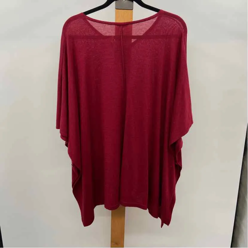 JJill Women's Size One Size Cranberry Solid Poncho