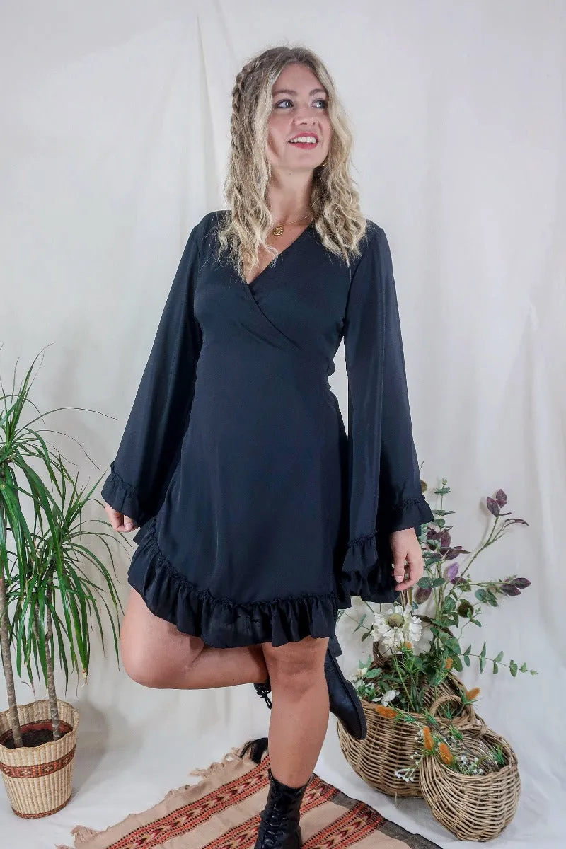 Khroma Venus Mini Wrap Dress in Vampy Black