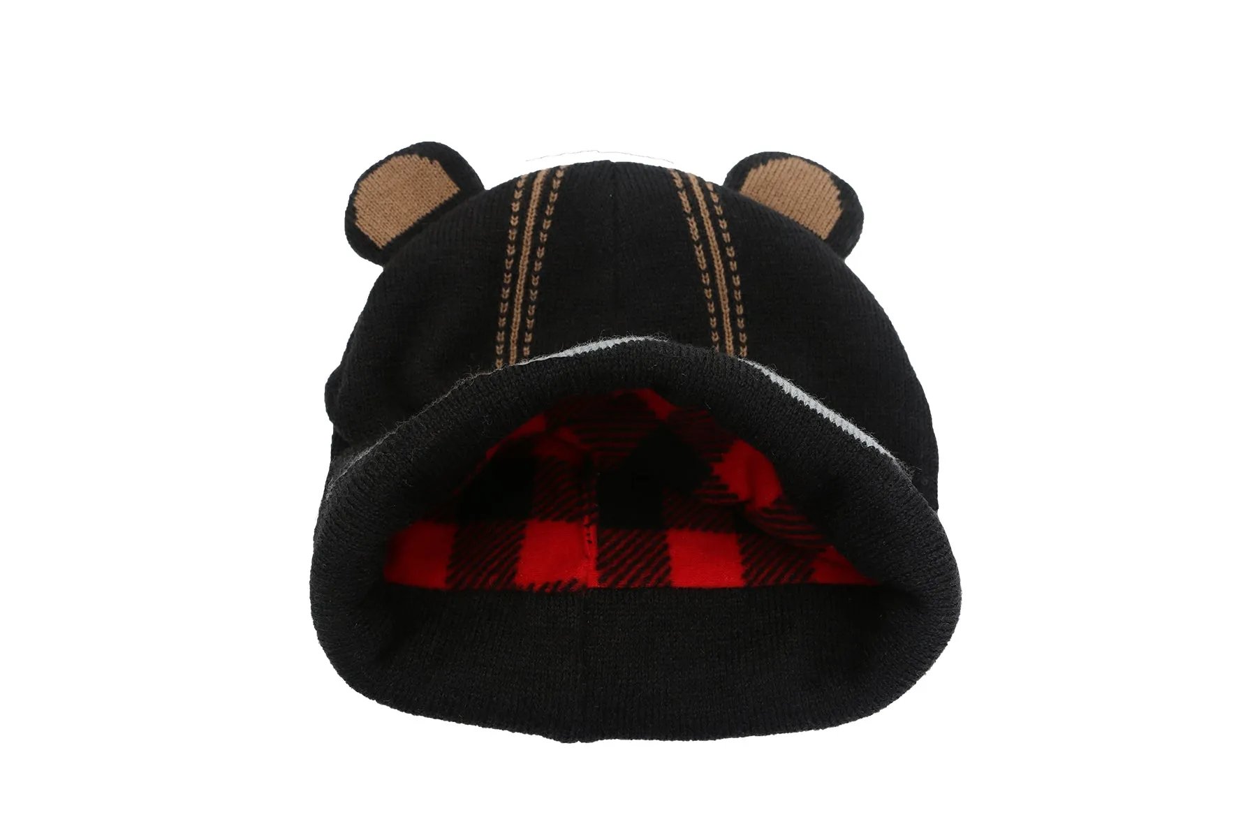 Kids Knitted Beanie - Black Bear