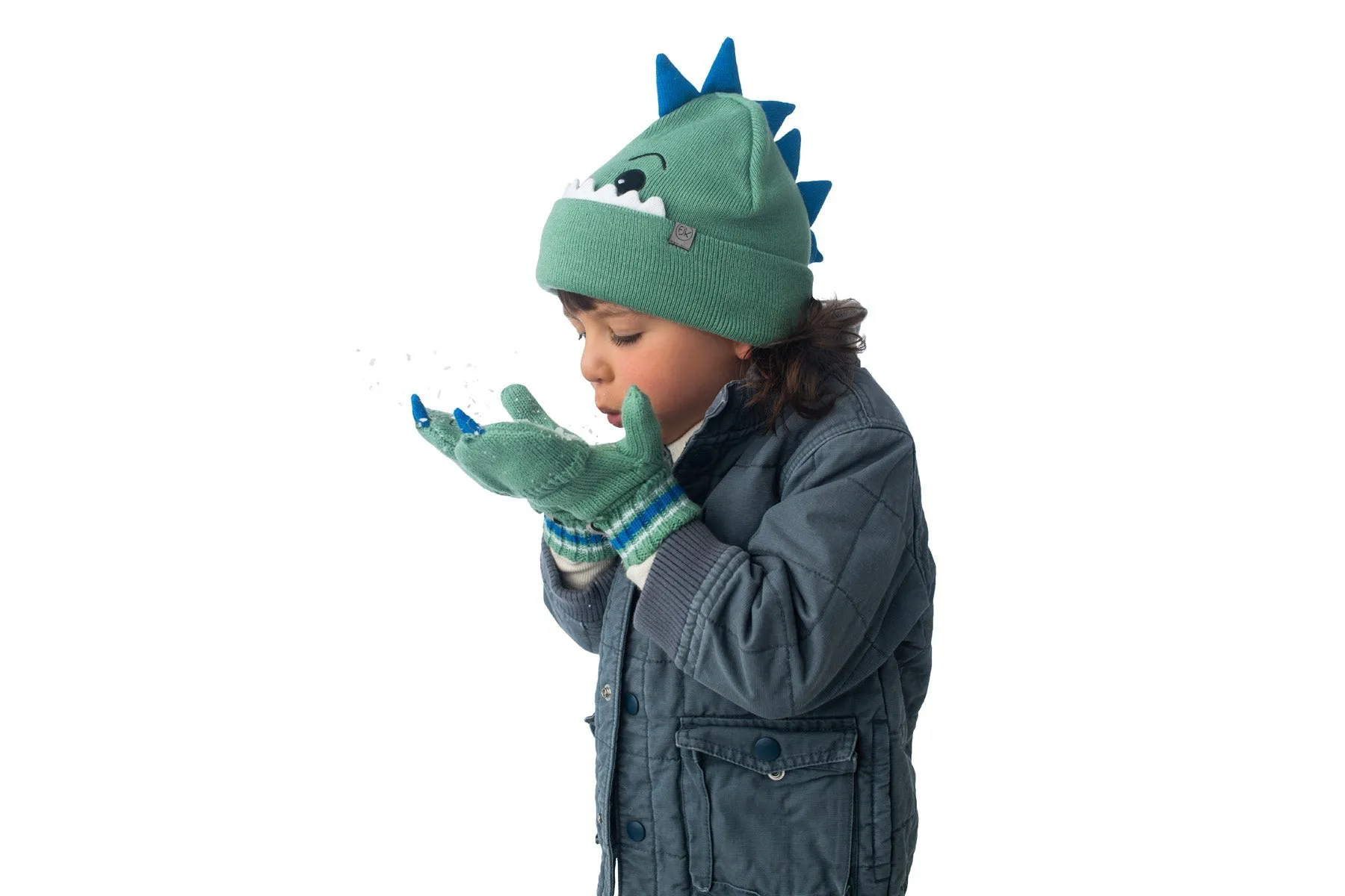 Kids Knitted Beanie - Dinosaur