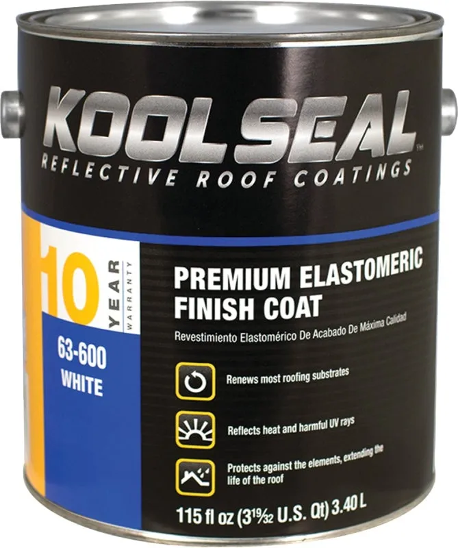 Kool Seal KS0063600-16 Elastomeric Roof Coating, White, 1 gal, Pail, Liquid :GAL: QUANTITY: 4